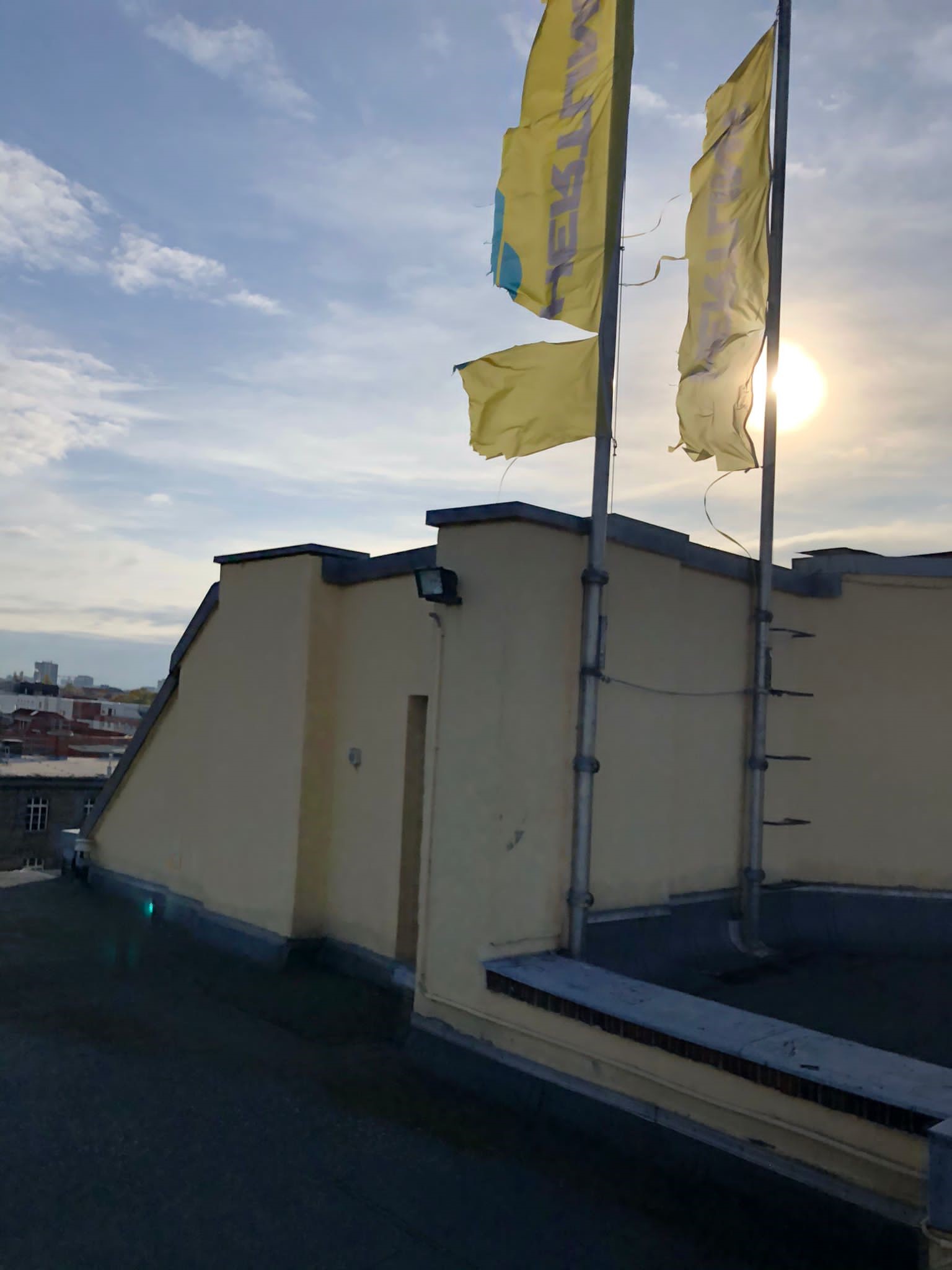 Old yellow HERTLING flags