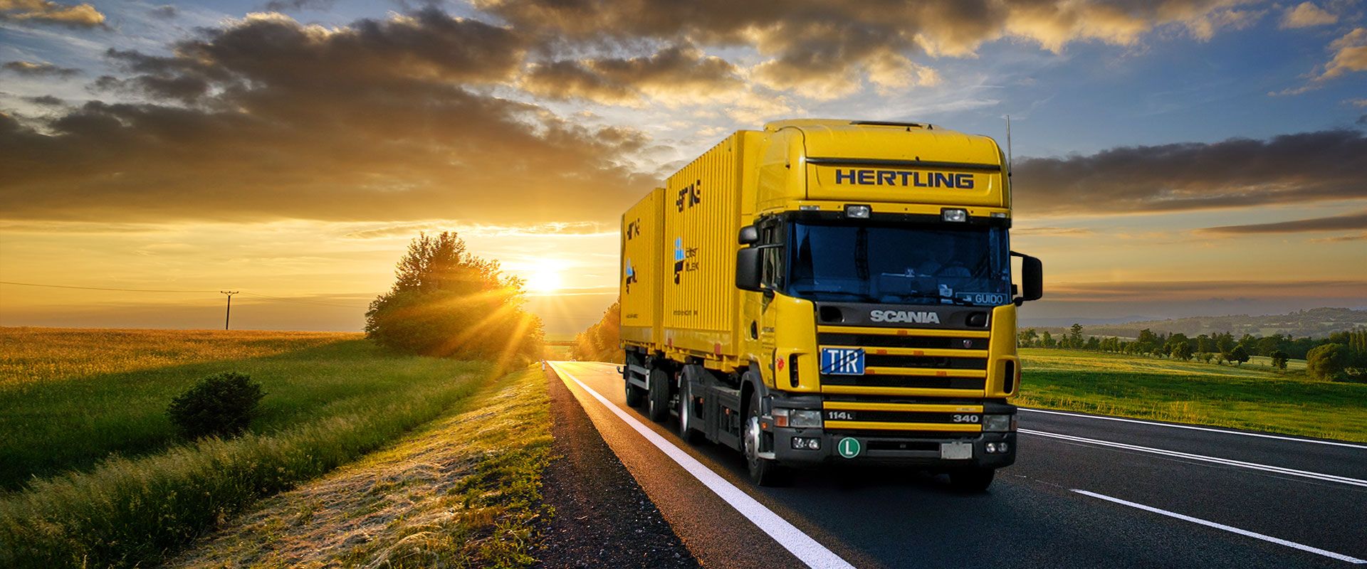 HERTLING moving truck on the road