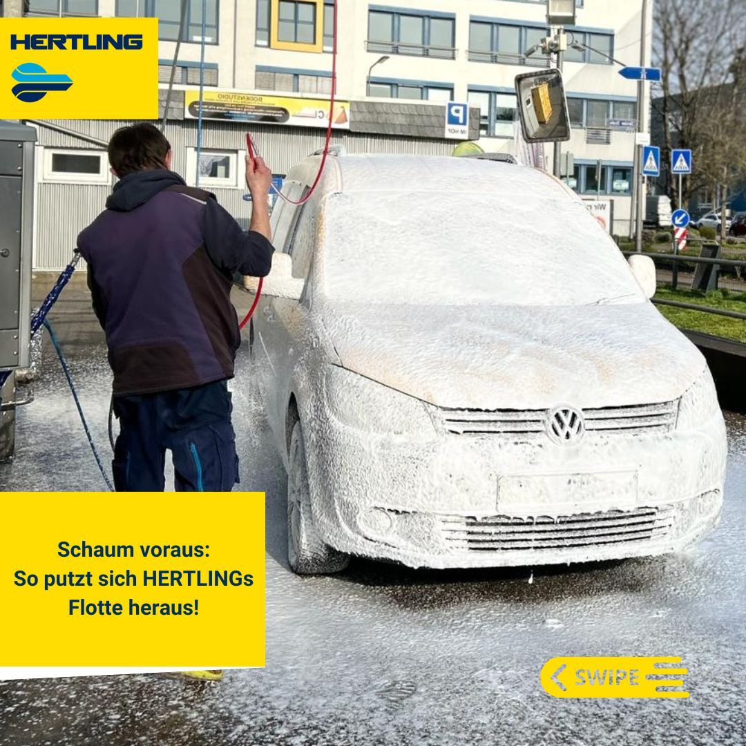 Hertling employee at the car wash