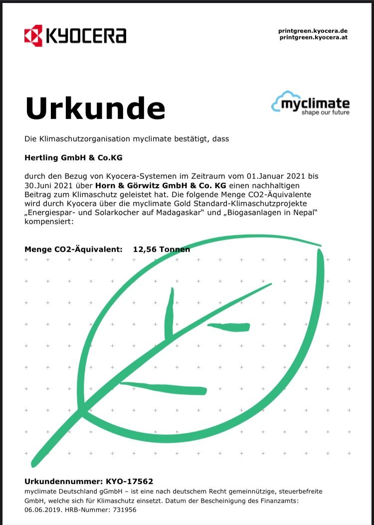 Klimaschutzbeitrag - HERTLING