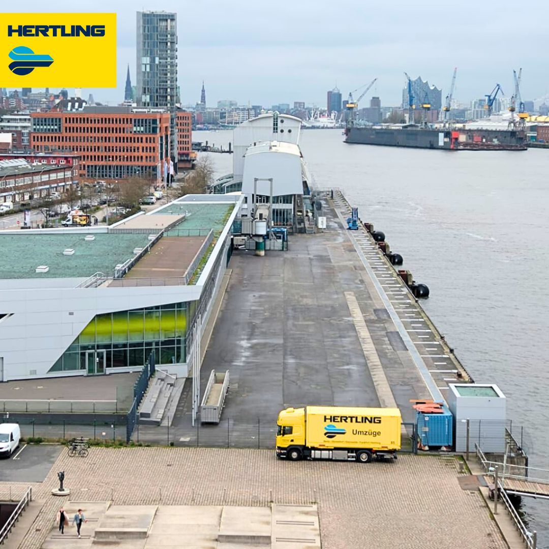 View on a ship port in Hamburg